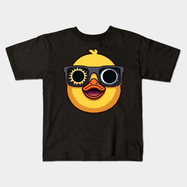 Solar Eclipse Duck Kids T-Shirt by MoDesigns22 